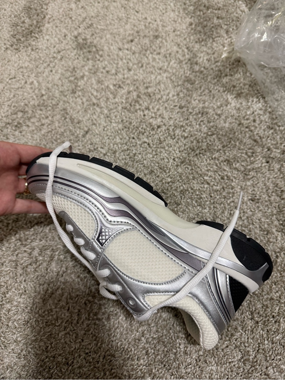 CC White & Silver Sneakers - Picture 6 of 8